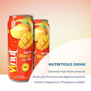 Jus de mangue du Vietnam en marque blanche avec pulpe, disponible en OEM/ODM, personnalisable, durée de conservation de 24 mois - Product Image 5
