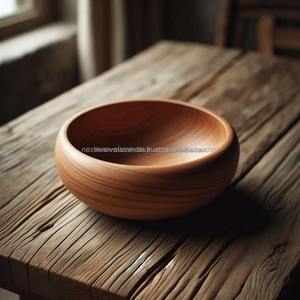 ชามไม้อะคาเซียสำหรับสลัดและผลไม้ชามไม้แบบใช้แล้วทิ้งสำหรับตกแต่งบ้าน - Product Image 3