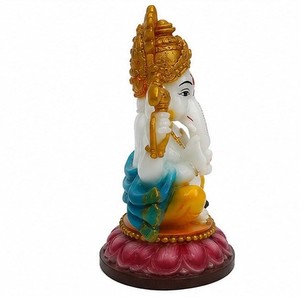 Figurine artisanale traditionnelle en résine de Ganesha Bouddha, cadeau religieux pour mariage, décoration de table ou de bureau - Product Image 5