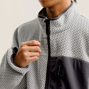 Men Fleece <b>Zip</b> <b>Up</b> <b>Jacket</b> Outdoor Pattern Sherpa Style Streetwear Warm Winter <b>Jacket</b> Custom Logo OEM Private Label Manufacturer - Product Image 4