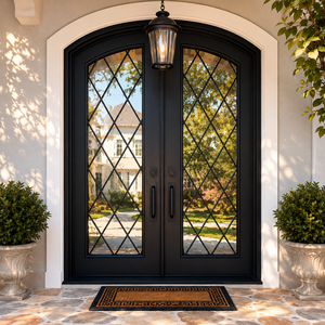 Puerta de Hierro Forjado Personalizada, Puerta de Entrada de Hierro de Lujo, Puerta de Hierro Forjado Moderna, Puerta Frontal de Hierro Antioxidante para Proyectos de Villas, Venta al Por Mayor - Product Image 5
