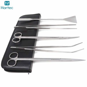 Ergonomic Stainless Steel Aquarium Plant Tools Set Aquascaping <b>Curved</b> <b>Scissors</b> Straight Tweezers Fish Tank Cleaner Kit - Product Image 2