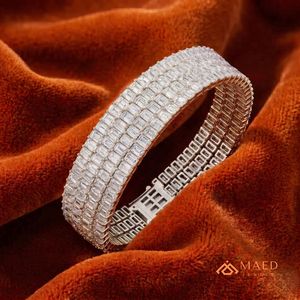 Pulsera de Moissanita con Eslabones Finos, Joyería de Moda para Mujer, Tono Plateado, Elegante, para Uso Diario, Regalo - Product Image 5