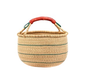Panier de rangement tressé fait main en jonc de mer, motif vert naturel, vente en gros directe usine - Product Image 1