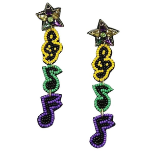 Boucles d'oreilles brodées à la main en coton, légères, personnalisables, motif fleurs noires, perles de rocaille, design estival, bijoux - Product Image 5