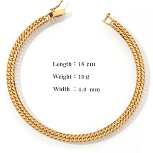 สร้อยข้อมือทองคำแท้ญี่ปุ่น Au750 6DCW 18ซม.10กรัม แบบ Curb Chain ทองคำแท้ 18k - Product Image 1