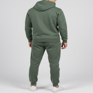 Conjunto Deportivo con Capucha para Hombre en Verde Oliva, Sudadera y Pantalones de Algodón con Logotipo Estampado en la Parte Delantera, Ropa Casual de Otoño - Product Image 3