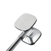 Martillo Ablandador de Carne Manual Kwang Hsieh, Estilo Rompehuesos para Pollo, Ecológico, de Aleación de Aluminio Brillante Plateado, Fundido a Presión, Grabado con Láser