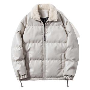 2024 hiver haute qualité PU doudoune pour hommes personnalisé utilitaire bulle manteau avec col montant High Street Style - Product Image 1
