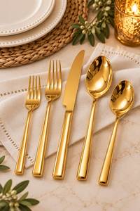 ชุดช้อนส้อมสแตนเลสสตีล 4 ชิ้น สไตล์อเมริกัน ขัดเงาแบบกระจก มีด ส้อม ช้อน - Product Image 6
