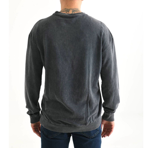 เสื้อสเวตเชิ้ตผ้าถักทรงปกติ สีพื้น สไตล์ซัมเมอร์ ล้างสีแบบแอซิดวอช สำหรับผู้ชาย สวมใส่สบาย เป็นมิตรกับสิ่งแวดล้อม ระบายอากาศได้ดี แห้งเร็ว ผลิตจากผ้าฝ้าย สไตล์สตรีทแวร์ - Product Image 2
