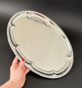 Contemporary Butter Plate Hand Carved Stainless Steel Serving <b>Tray</b> <b>Handles</b> 10 pcs MOQ Dishwasher Safe Eco-Friendly Food Grade - Product Image 2