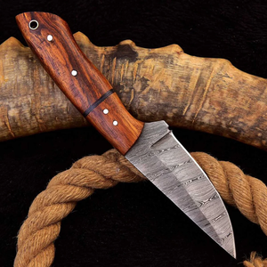 Cuchillo de desollar de acero de Damasco hecho a mano, personalizado OEM, de grado industrial, con mango de palisandro, 8 pulgadas, de Edge Master Manufacture - Product Image 5