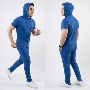 Workout Fitness Wear T-Shirt Hoodie <b>Men</b> 100% Cotton Short Sleeve T Shirts Hoodies <b>Men</b> Summer Street Workout Tee Shirt Hoodie <b>Men</b> - Product Image 3
