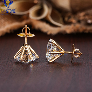 10,00 TDW redondo brillante Stud pendientes Labgrown HPHT/CVD diamante VS1 claridad IGI certificado oro de 18 quilates con joyería de claridad VS1 - Product Image 3