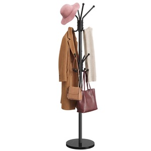 Perchero minimalista con base redonda de metal amarillo y cesta de almacenamiento para organizar la ropa del dormitorio - Product Image 4