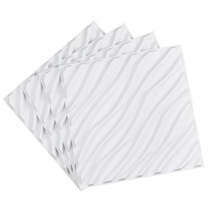 Set da 12 Piastrelle 3D in PVC a Onde, Stile Minimalista Moderno, 19,7 x 19,7, per Pannelli Decorativi, Copertura 32 Piedi Quadrati, per Intrattenimento e Camera da Letto - Product Image 1