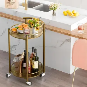 Modern Handmade Metal <b>Kitchen</b> Utility Organizer Cart with Durable Powder Coated Frame Heavy DutyWorld Trending Handmade Ceramic - Product Image 4