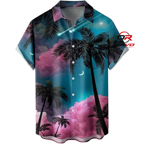 ORVO Sports <b>Men</b> Hawaiian <b>Shirt</b> Knitted 100% Polyester 140g Short Sleeve Turn Down Collar Parrot Print Casual Summer <b>Beach</b> Wear - Product Image 5