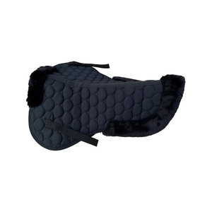 Tapis de selle matelassé bleu en microfibre pour l'équitation - Product Image 6