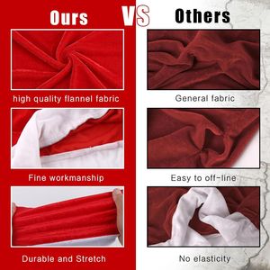 Housses de chaise de Noël rouges et blanches, motif chapeau de Père Noël, pour la cuisine et la salle à manger, décoration de Noël - Product Image 4