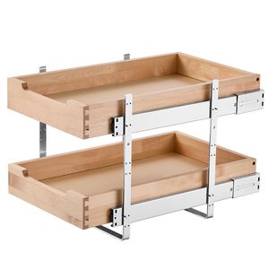 Organizzatore per Armadio a 2 Livelli, 14" L x 21" P, Cassetto in Legno Resistente con Chiusura Morbida per Camera da Letto - Product Image 2