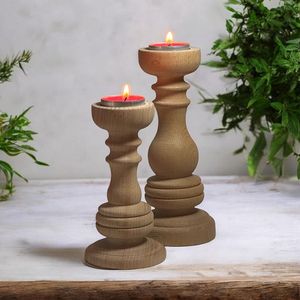 Beautiful Wooden Candle Holder Handcrafted Decorative Accent For Dining <b>Tables</b> Living Rooms And Special Events - Product Image 3