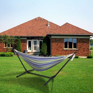 Stile brasiliano letto di cotone con High-End borsetta interna/esterna struttura in acciaio amaca per il campeggio nel cortile e giardino verde - Product Image 5