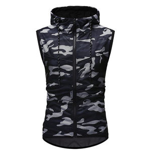 เสื้อกล้ามซิปแบบมีฮู้ดสำหรับผู้ชายทรงสลิมฟิต ออกแบบพิเศษสำหรับเล่นกีฬาและเพาะกาย - Product Image 1