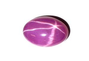 Rubis étoilé ovale 8x12 mm 4 carats, cabochon poli créé en laboratoire avec effet étoile à 6 branches pour la fabrication de bijoux - Product Image 3