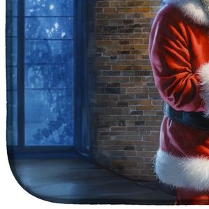 Tappetino Assorbente per Asciugatura Piatti, per Piano Cucina, Motivo Bedlington Terrier e Babbo Natale - Product Image 4