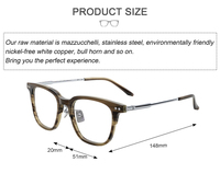 Montures de lunettes optiques carrées en titane flexible personnalisées avec logo de marque pour hommes et femmes – Style élégant