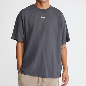 T-shirts décontractés professionnels en coton 100% vierge 250 g/m² avec effet délavé à l'acide, vente en gros, impression de logo personnalisé, qualité supérieure pour hommes - Product Image 1