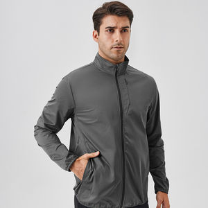 Veste coupe-vent de sport pour homme, manches longues, demi-zip, coupe-vent respirant, camouflage, course à pied, fitness - Product Image 6