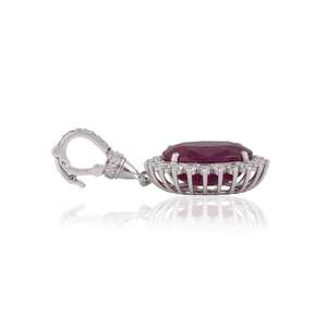 Prix d'usine personnalisé, meilleur prix, 8,7 ct. Pendentif ovale en rubis et diamants, ouvrable, pour mariage, or blanc 14 carats, fournisseur de bijoux - Product Image 5
