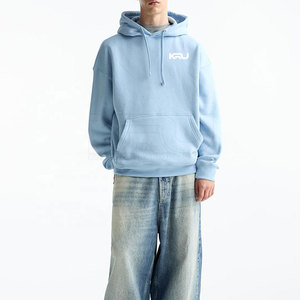 Sudadera con Capucha Extra Grande de Felpa 100% Algodón Ecológico para Hombre, Estilo Urbano de Invierno, Puños Acanalados, Cordón Ajustable - Product Image 4