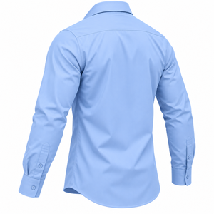 Camisa de vestir para hombre de alta calidad, manga larga, uniforme de oficina, con bolsillo en el pecho, abotonada, de color sólido, camisa formal personalizada para hombre - Product Image 6