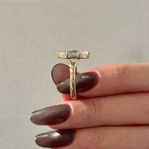 UNIQUE 3 Carat Marquise Lab Grown Diamond Milgrains Engagement <b>Ring</b>, <b>Split</b> Shank 2.7mm Cathedral Diamond <b>Ring</b> , IGI Certified - Product Image 3