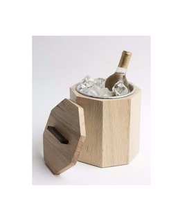 Seau à glace en bois à prix abordable, avec couvercle et poignée en acier inoxydable, seau à glace en bois d'acacia, meilleures ventes - Product Image 2