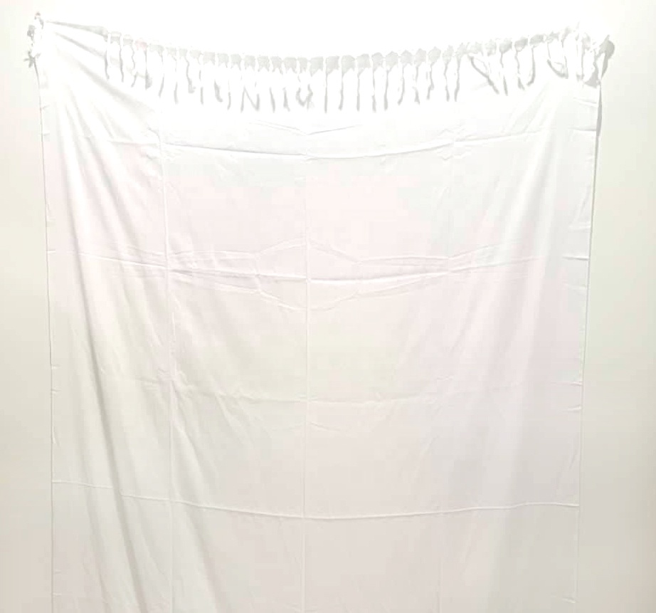 HANDMADE BEACH cover up resort wear thai style plain white made to order sarong cheap big size