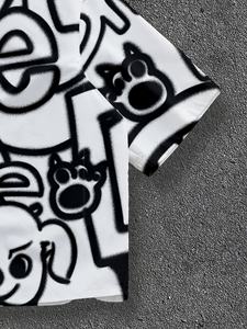 Camisetas Personalizadas de Moda Urbana, Estilo Casual, Streetwear, con Estampado Gráfico, Holgadas, Juveniles, de Verano, para Hombre - Product Image 4