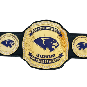 High Point University Basketball Championship Belt HPU The Price of Winning Design High-Quality Leather Strap Collectible Belt - Product Image 2