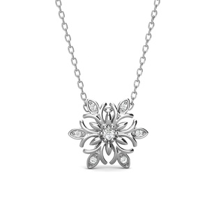 Ciondolo a Fiocco di Neve Daisini, Decorato con Cristalli <span class=keywords><strong>Swarovski</strong></span>, Argento Sterling 925, Regalo di Natale, Collana di Gioielli per Donne - Product Image 1