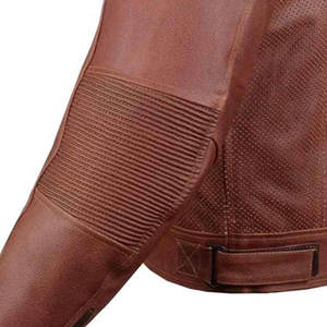 Unisex Genuine <b>Leather</b> Canvas Motorcycle <b>Jacket</b> Stand Collar Zipper Closure Breathable Casual Winter Wear - Product Image 6