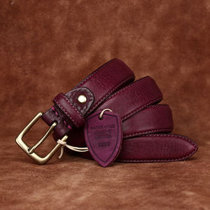 Cinturón de Cuero Retro Lavado al Agua, Estilo Vintage de Doble Cara, con Hilo de Coser de Cobre, a la Moda, para Jeans - Product Image 6