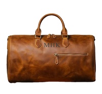 Grand sac de voyage en cuir véritable pleine fleur de style vintage personnalisable sac de sport personnalisé pour garçons d'honneur cadeau de bonbons pour hommes