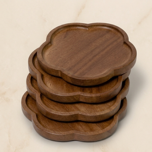 Juego de 4 Posavasos de Madera de Nogal Ecológicos de Lujo, 8mm de Grosor, Resistentes al Calor y Antideslizantes, para Mesa o Bandeja de Servir - Product Image 2