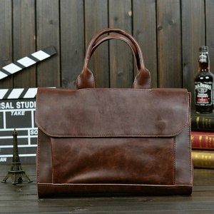 Nuevas Bolsas Clásicas para Portátil de Cuero Genuino de Vaca, Maletín Vintage de Gran Capacidad con Correa Ajustable, Bolsas de Cuero para Portátil - Product Image 3