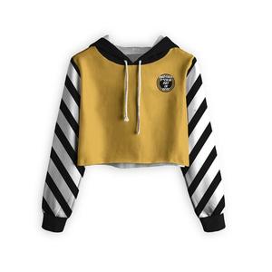 Sudadera con Capucha Personalizada para Hombre, Amarilla, Negra y Blanca a Rayas, Manga Larga, Estampado por Sublimación, Ropa Urbana de Otoño - Product Image 1