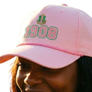 Gorra de Béisbol Estructurada Rosa AKA 1908 con Bordado de Hermandad Griega, Ajustable y Flexible para Mujer, Uso Casual al Aire Libre - Product Image 6